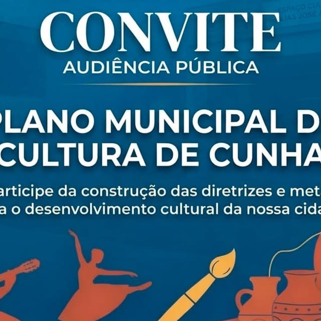 Cunha convoca população para audiência pública do Plano Municipal de Cultura