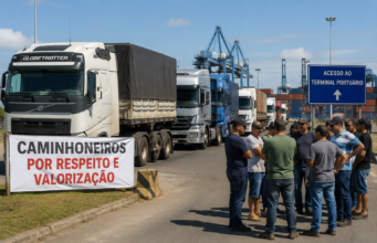 Caminhoneiros iniciam paralisação em portos para pressionar votação da MP do Frete