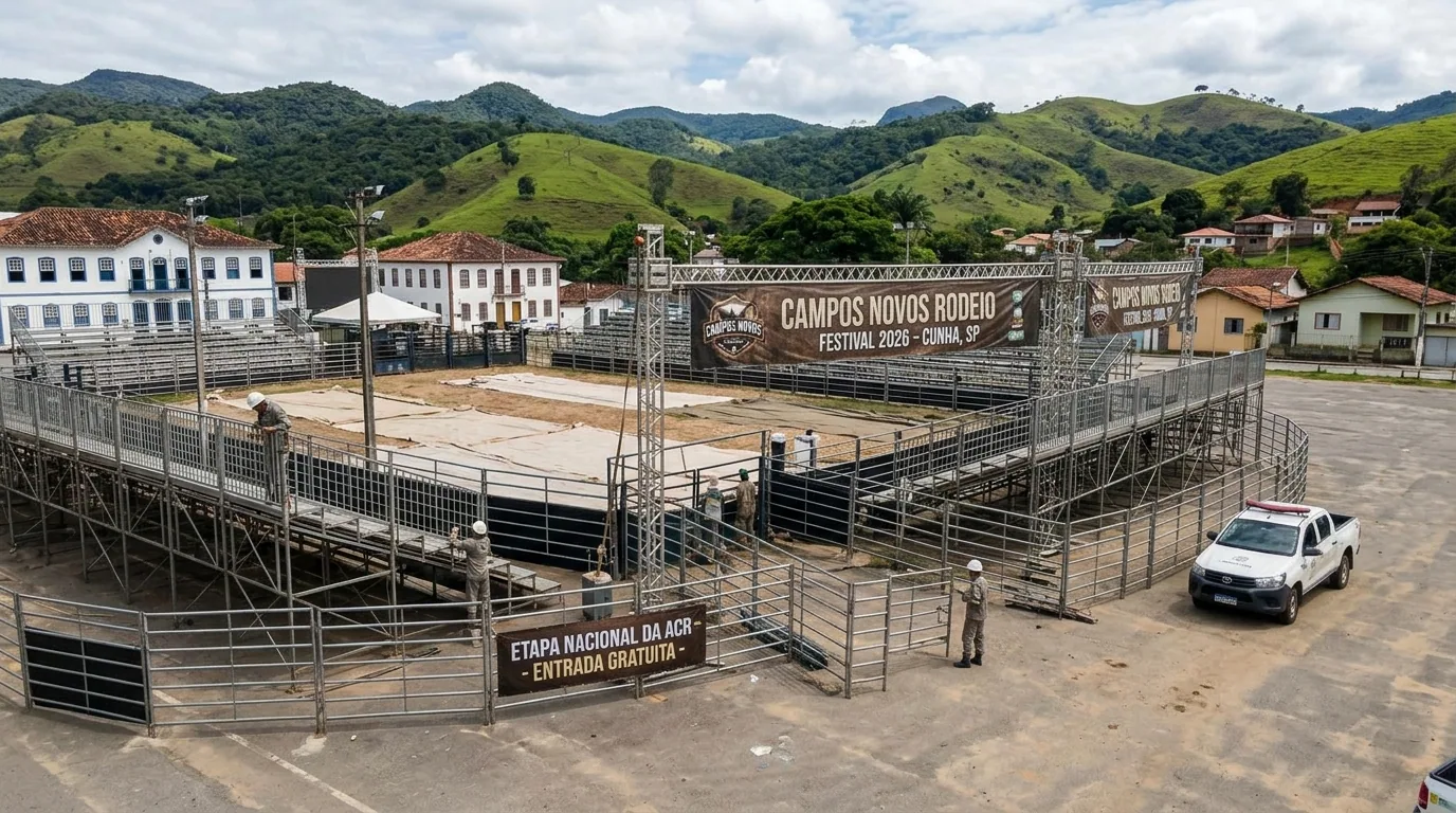 Campos Novos Rodeio Festival 2026 será realizado em Cunha com etapa nacional da ACR e shows gratuitos