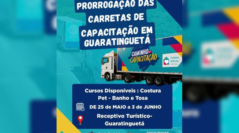 Guaratinguetá prorroga cursos gratuitos das carretas de capacitação até 3 de junho