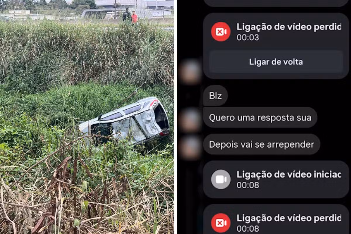 Homem capota carro com filha de 7 anos na Via Dutra após enviar ameaças à ex-mulher