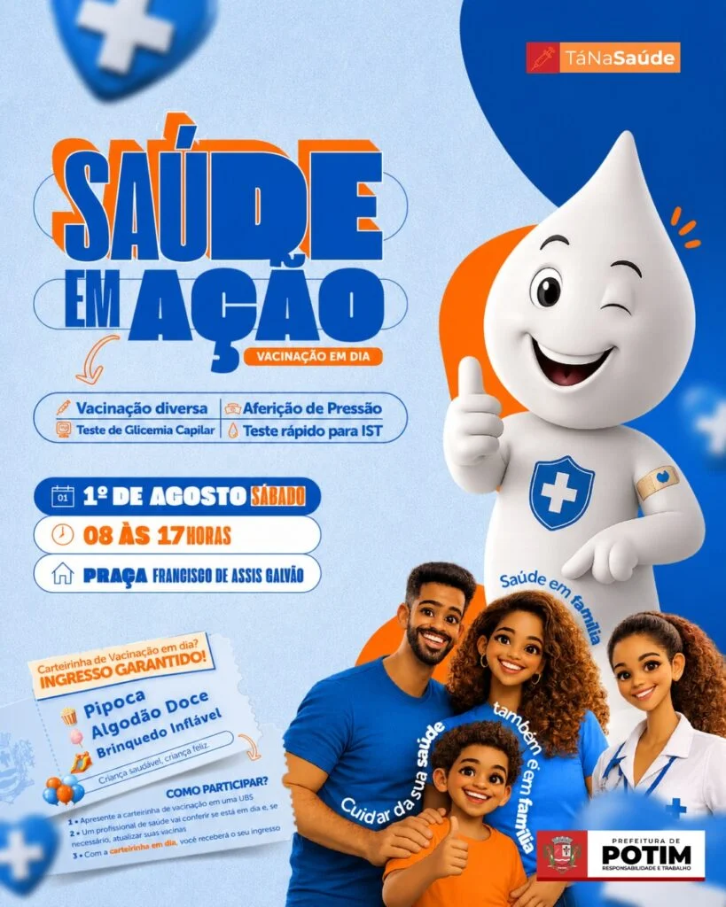 Potim promove ação de vacinação com atividades recreativas neste sábado