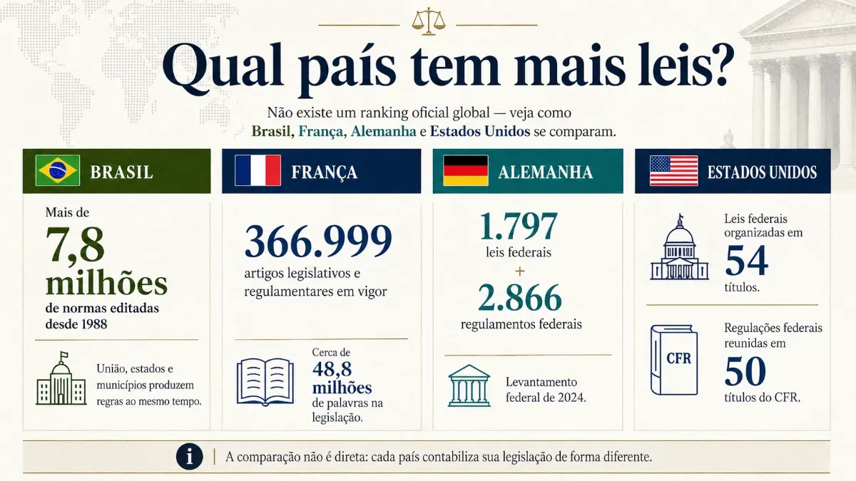 Brasil é o país com mais leis do mundo? Comparativo revela um cenário mais complexo