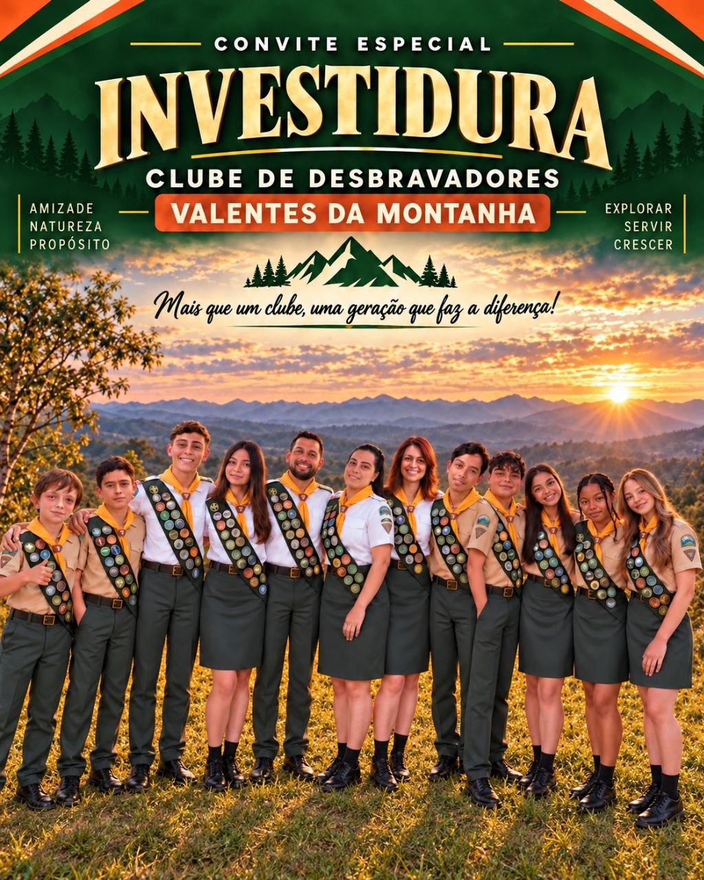 Clube de Desbravadores Valentes da Montanha realiza investidura em Cunha