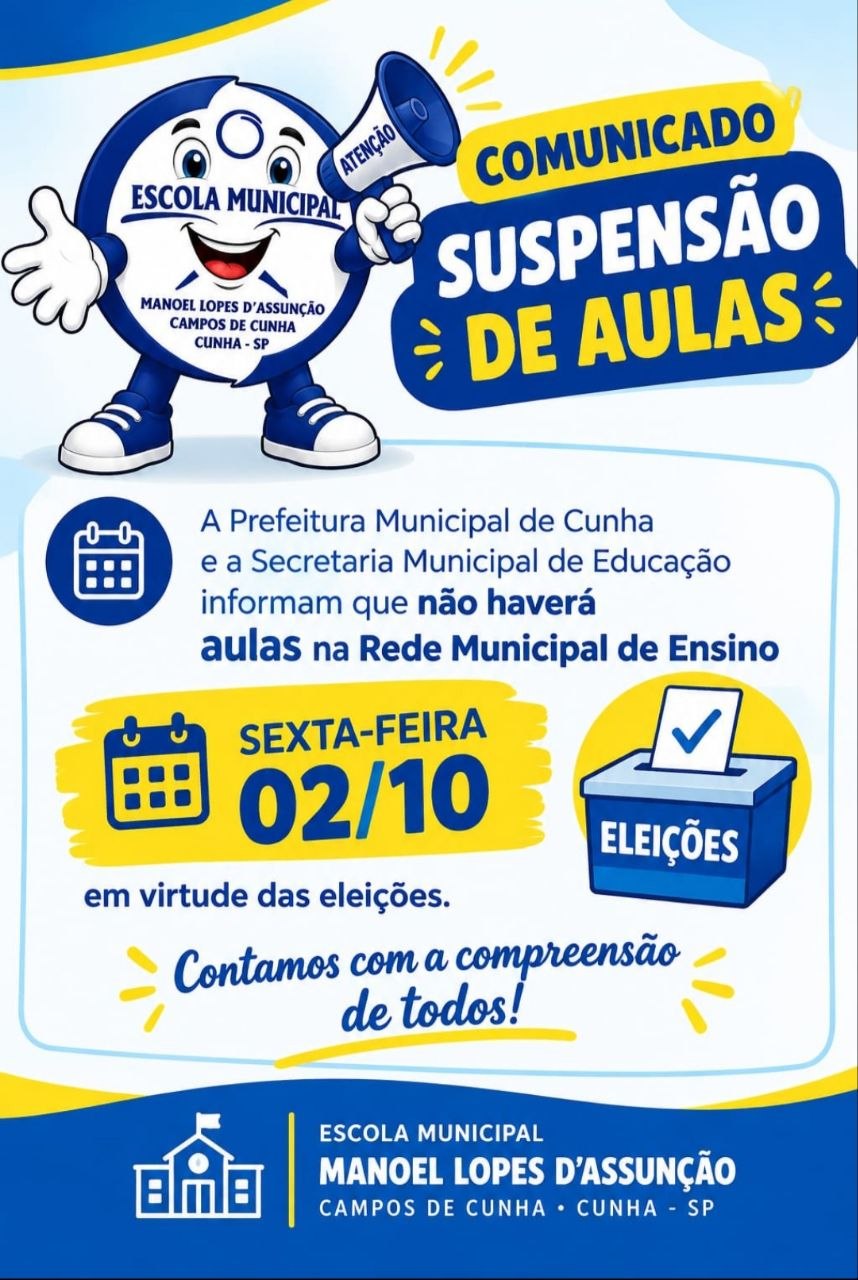 Cunha suspende aulas da rede municipal nesta sexta (2)