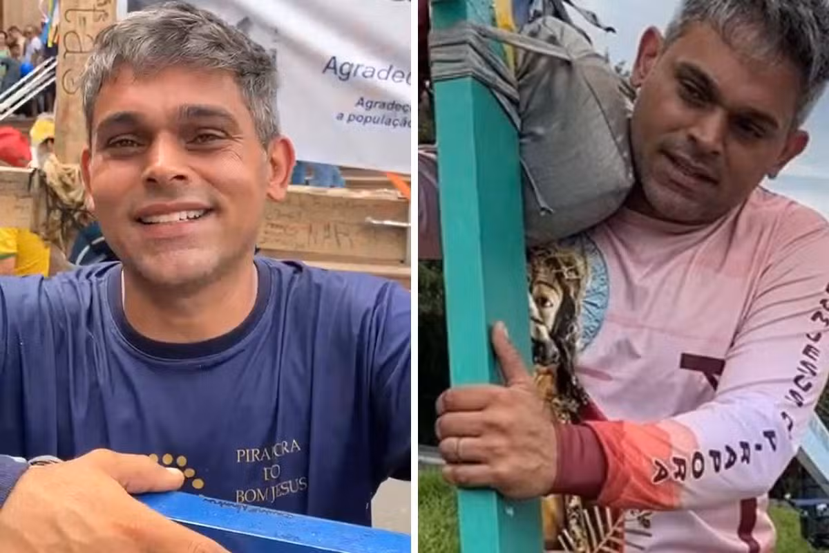 Empresário percorre 320 km com cruz nas costas e chega a Aparecida