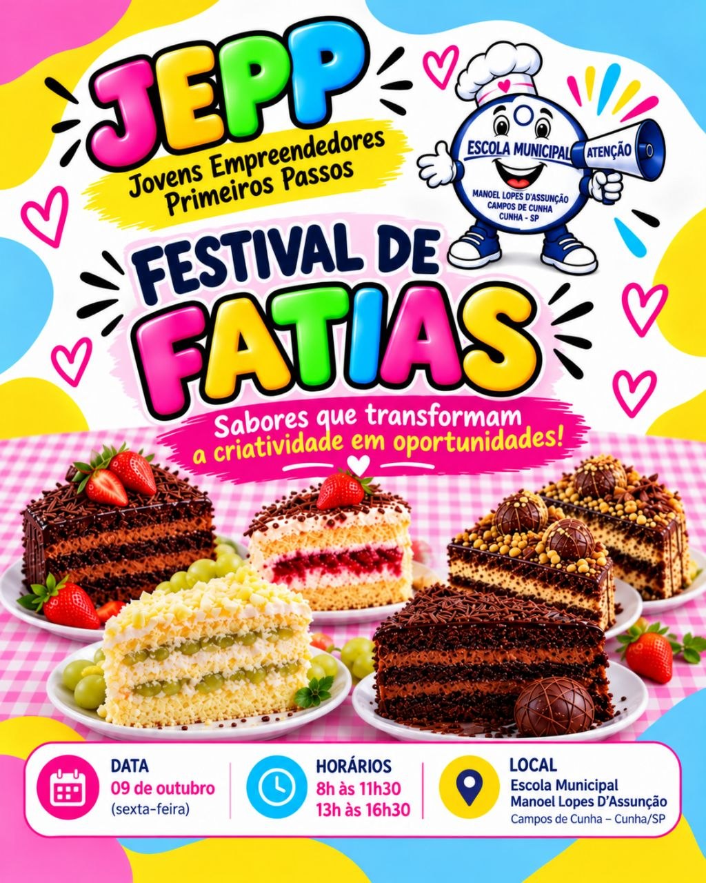 # 🍰 Festival de Fatias é novidade na 2ª Feira do JEPP em Campos de Cunha; confira sabores e preços