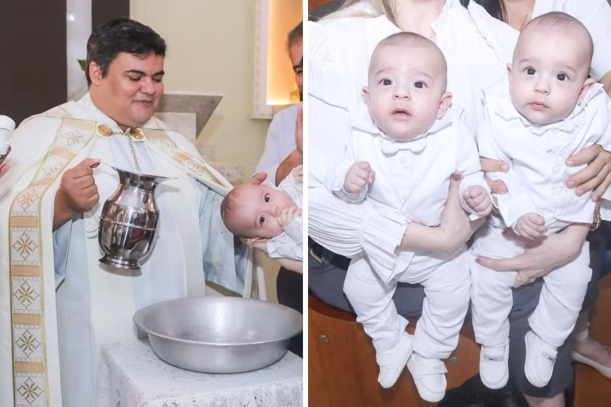 Padre batiza um dos gêmeos duas vezes após confusão com irmão em Guaratinguetá