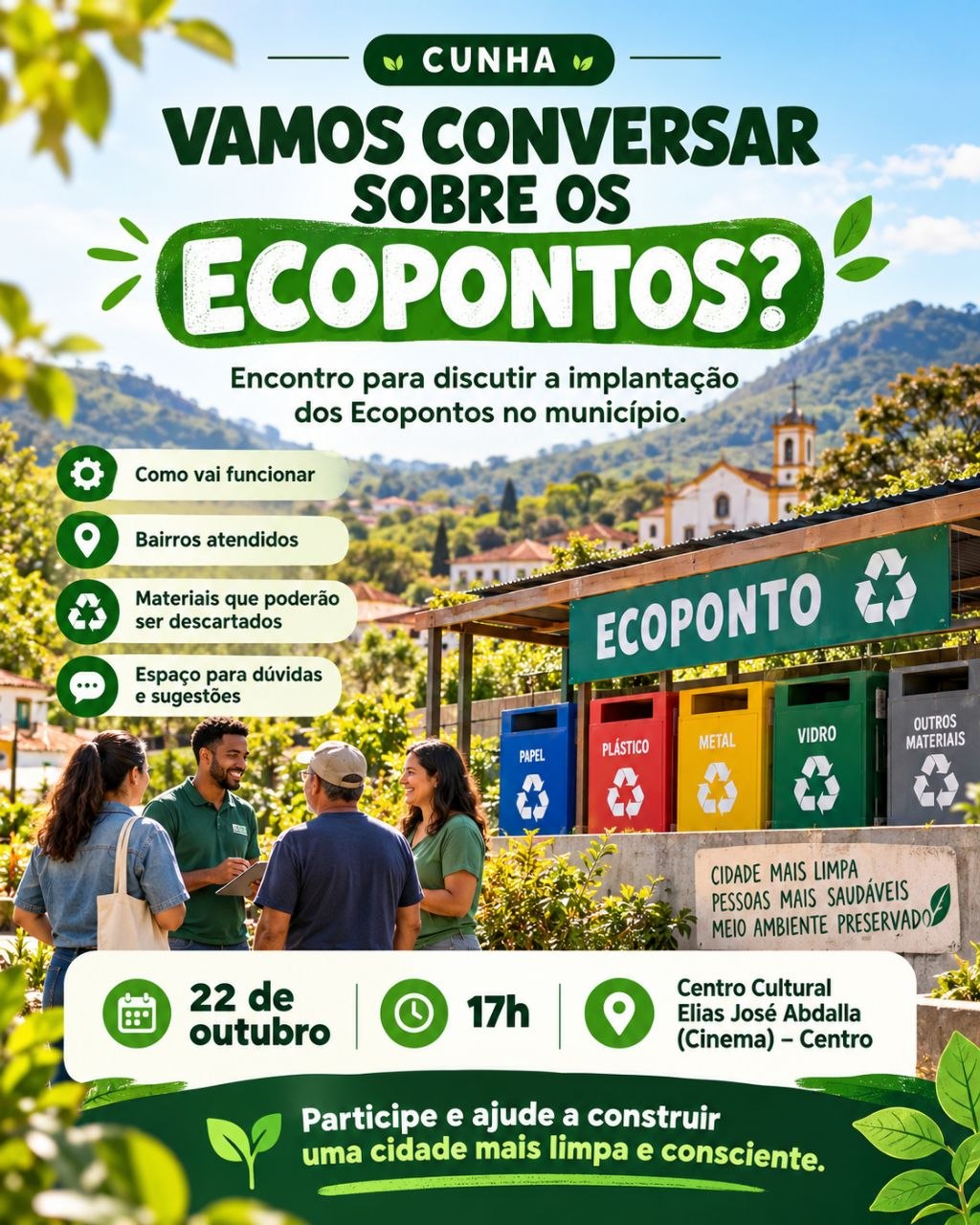 Prefeitura de Cunha promove encontro com moradores para discutir implantação de Ecopontos no município