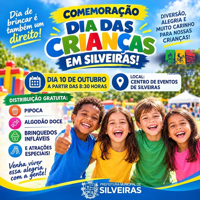 Silveiras celebra Dia das Crianças neste sábado (10) no Centro de Eventos